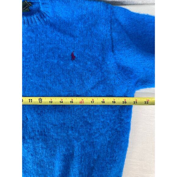 VTG Ralph Lauren Polo Women's sz L/XL Wool Blue Sweater Pullover 90s Comfort - Picture 8 of 12